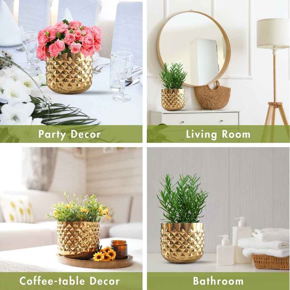 Behoma Pineapple Planter - Gold | 5.3 Inch | Decorative Accent