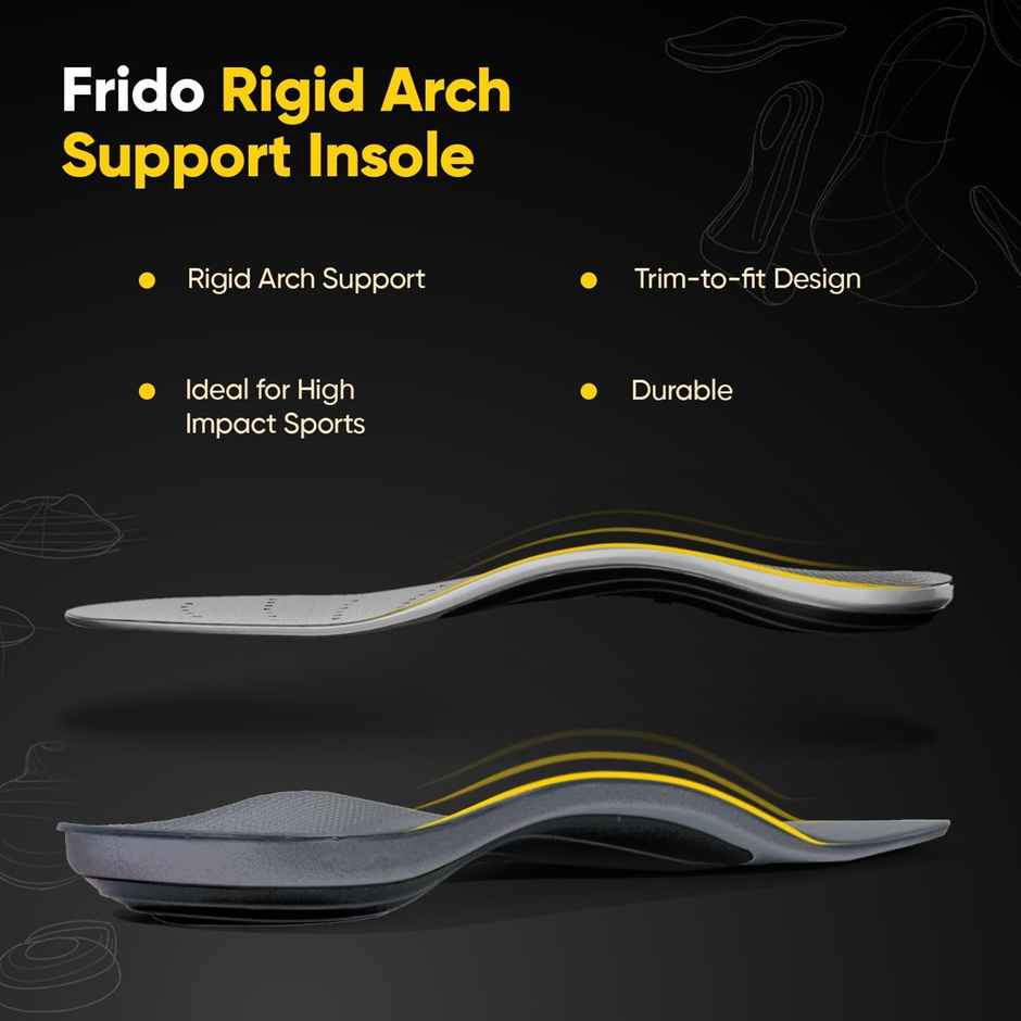 Frido Rigid Arch Support Insole Flat Feet, Relieves Feet Pain, Shoe Inserts, S - 3-5 Uk