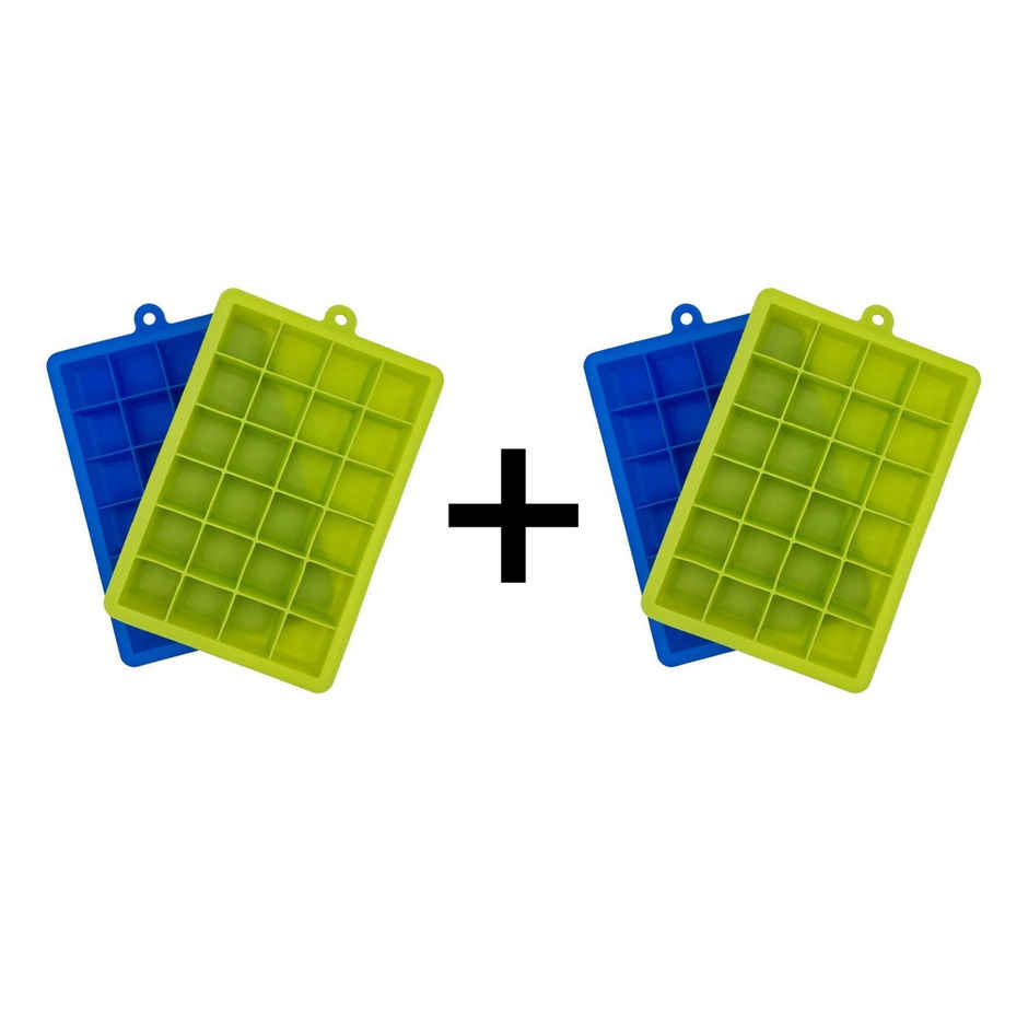 Saffron Silicone Regular 24 Cavity Ice Cube Tray | Pack of 2 Combo