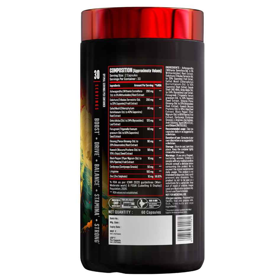 Big Muscles Nutrition Nutrition Karnage Sigma Healthy Testosterone Support | 60 Capsules