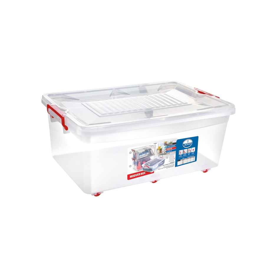 JOYO Moovers Storage Box 45 Litre | Multipurpose Plastic Organizer Box with Wheels & Lid