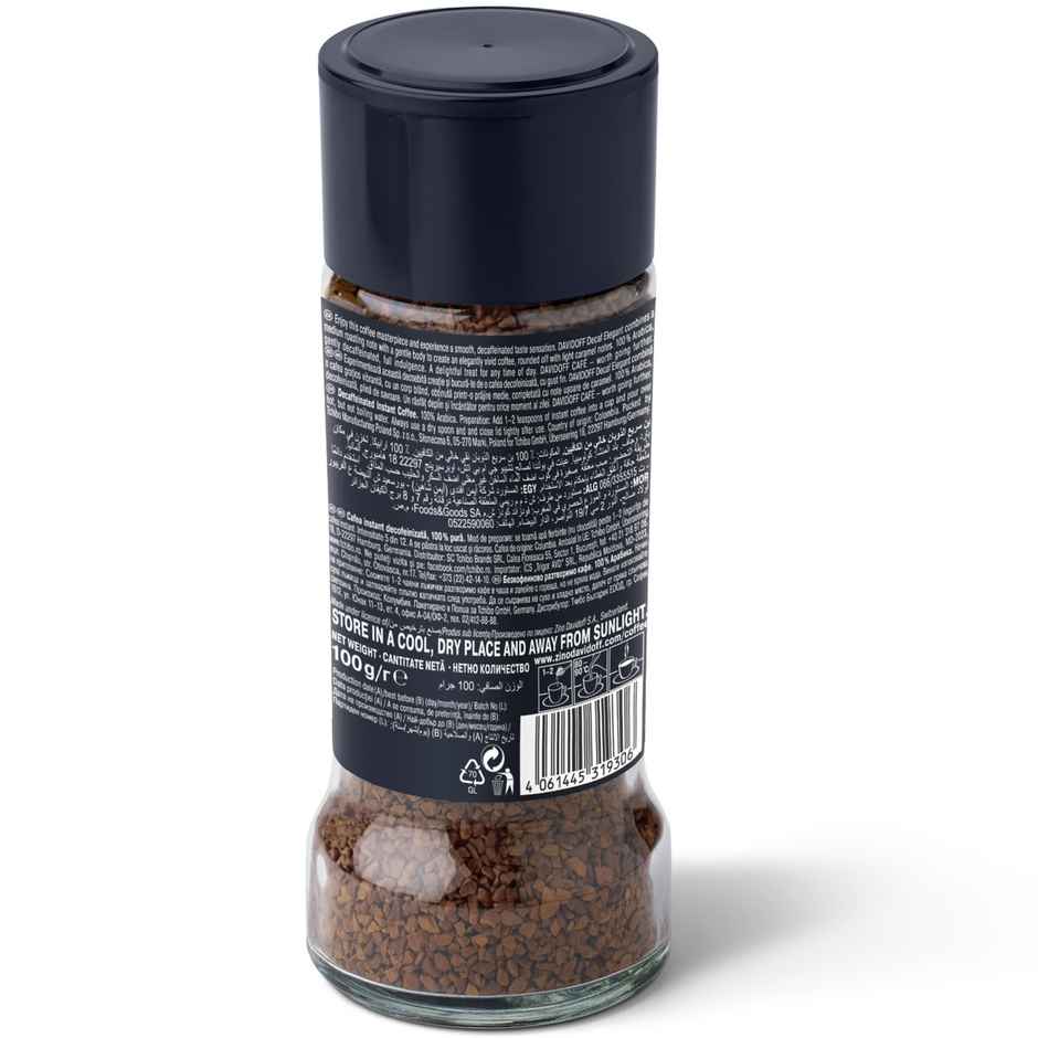 Davidoff Decaf Elegant Instant Coffee | 6/12 Intensity