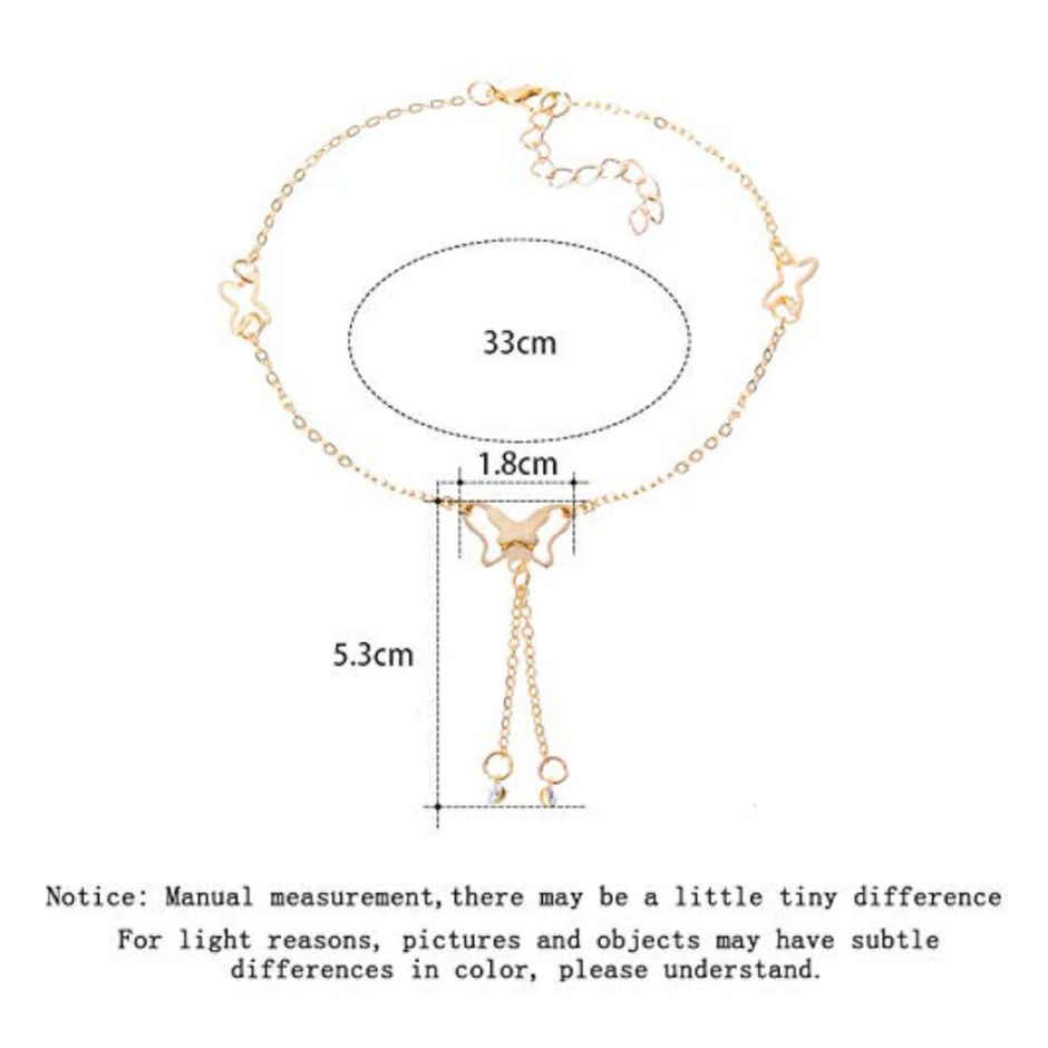 YouBella 18k Rose Gold Plated Butterfly Anklet for Women and Girls (YBANK - 60003)