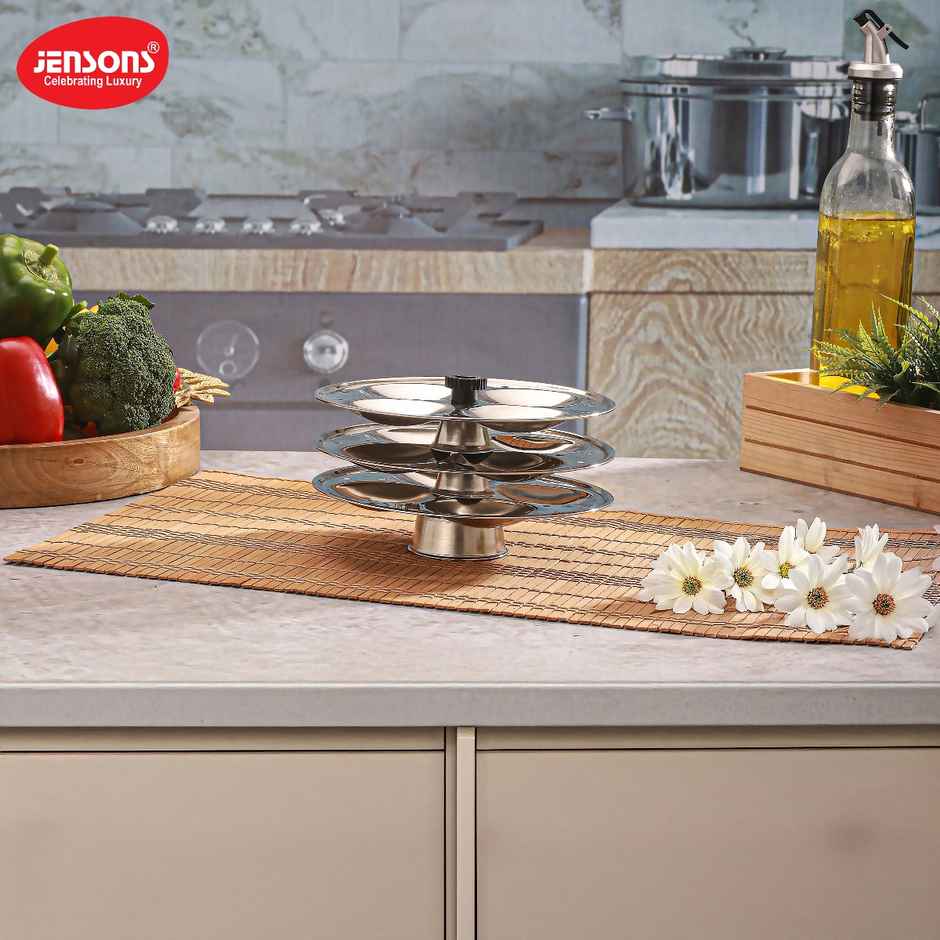 Jensons 3 Plates SS Idli Stand for 3 Liter Cooker | 9 Big Size idli Maker Stand, 3 Plates