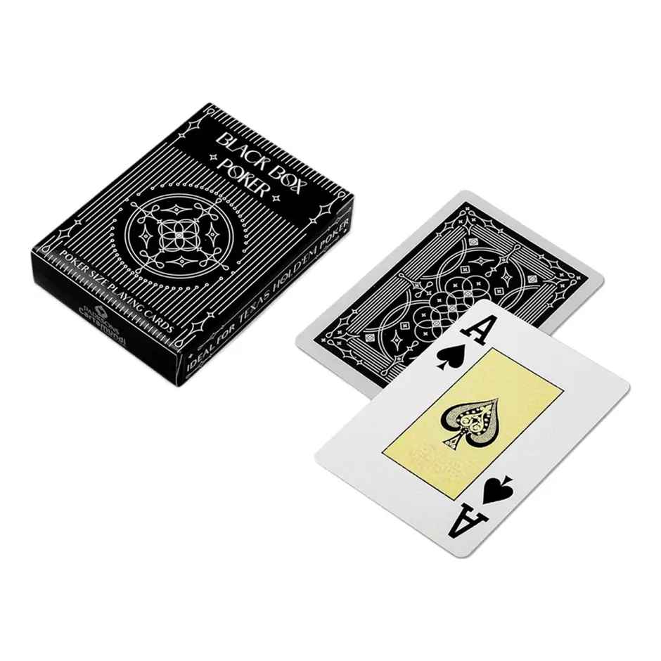 Parksons Cartamundi Black Box Poker Playing Cards | Vanguard - Black And White