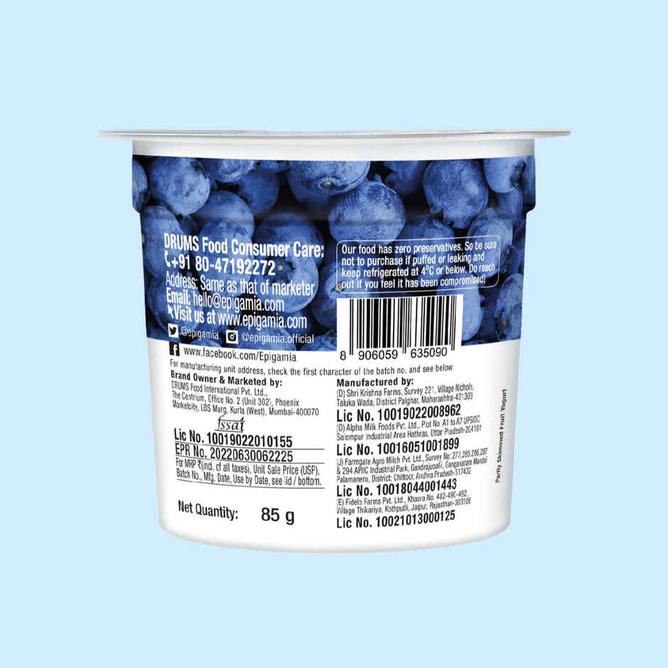 Epigamia Greek Yogurt Blueberry