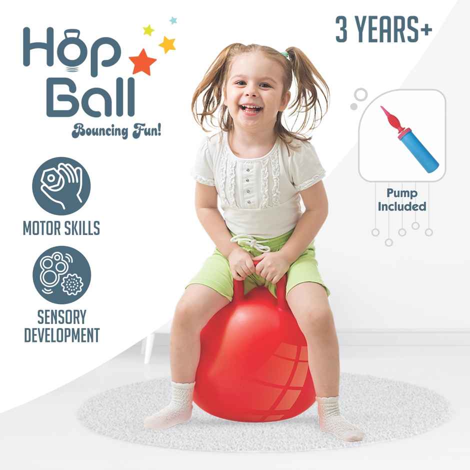 Itoys Hop Ball-with Pump (Colour May Vary)