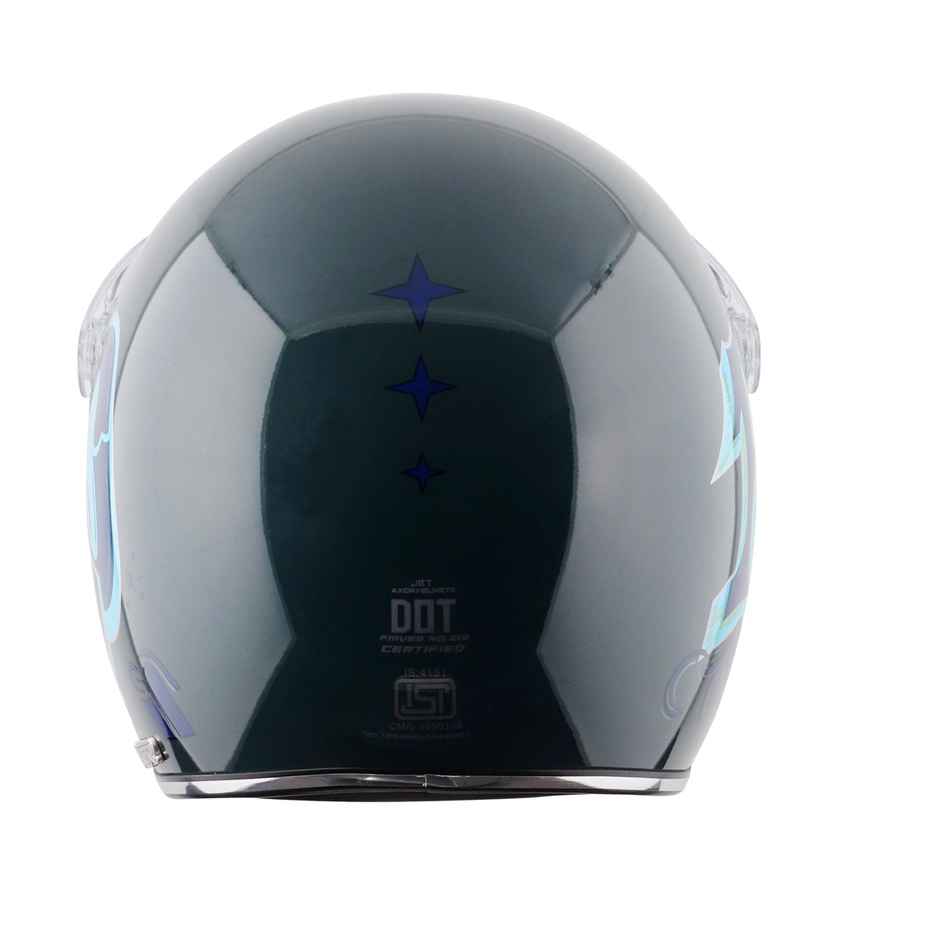 Axor Retro Jet Sportz C13 Isi Ece And Dot Certified Open Face Helmet - Slate Blue - XL