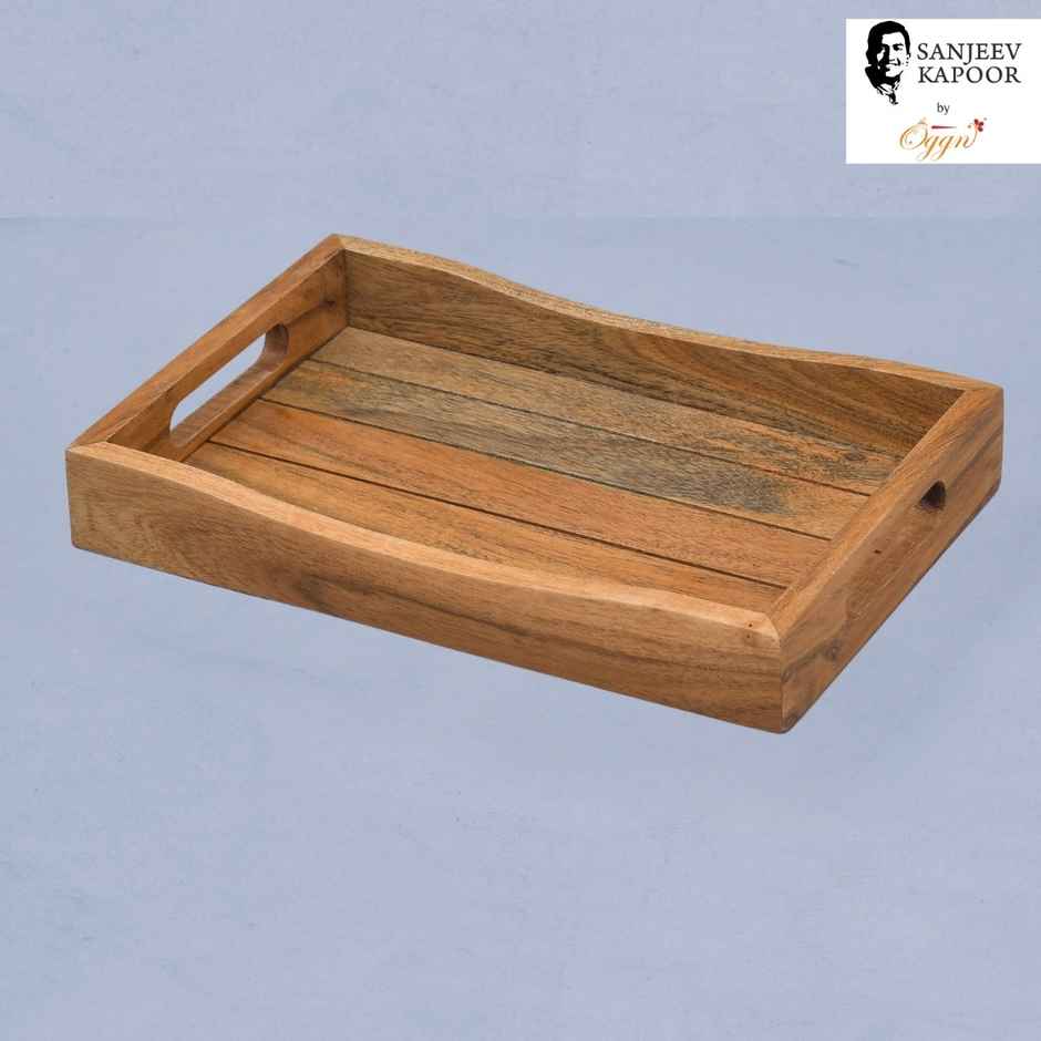 Sanjeev Kapoor by Oggn Wooden Taliya Ziri Tray 12x8 | Live Edge