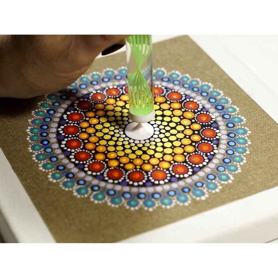 Chrome Mandala Art Tool Set of 8 Pcs Acrylic Flat Head Twisted Sticks for Nail Art & DIY Painting