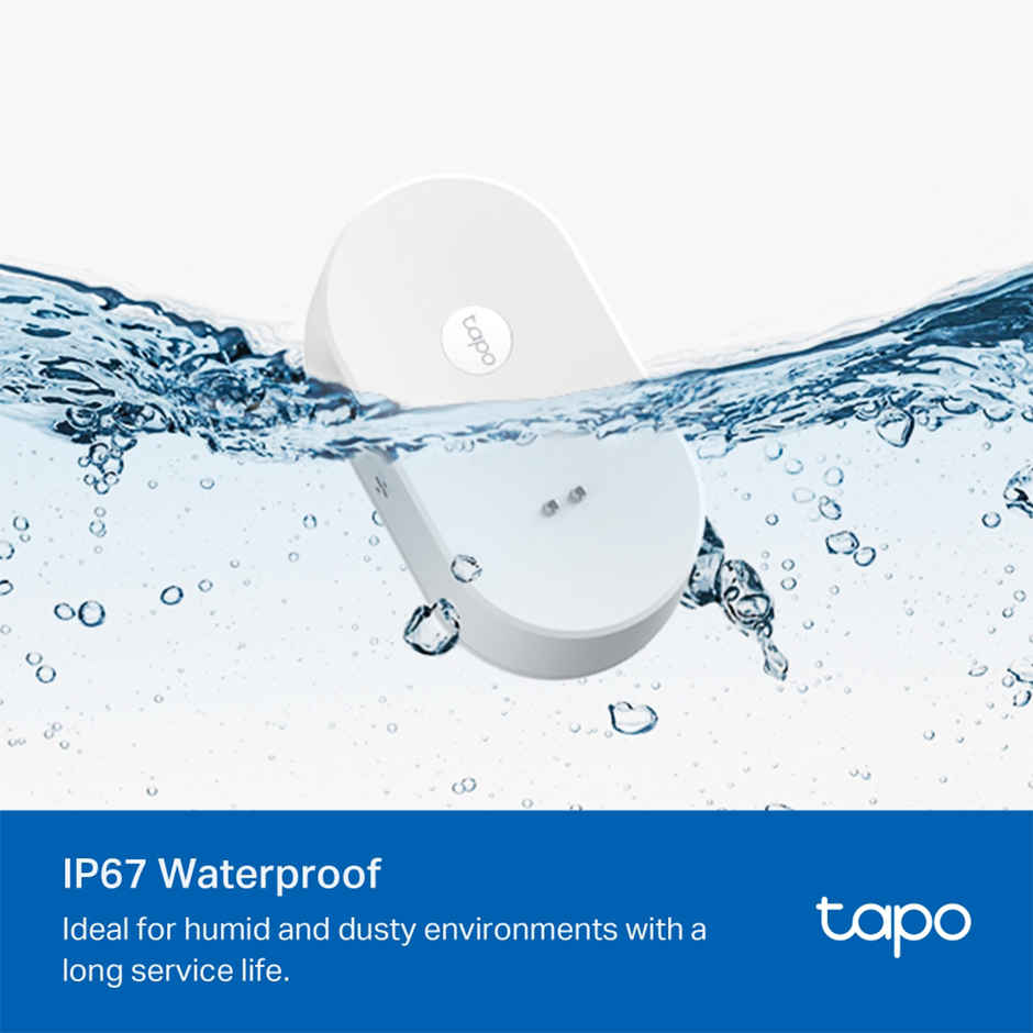TP-Link Tapo T300 Smart Water 24/7 Drip & Leak Alert Sensor, 90dB Alarm,IP67 Waterproof, Hub Required