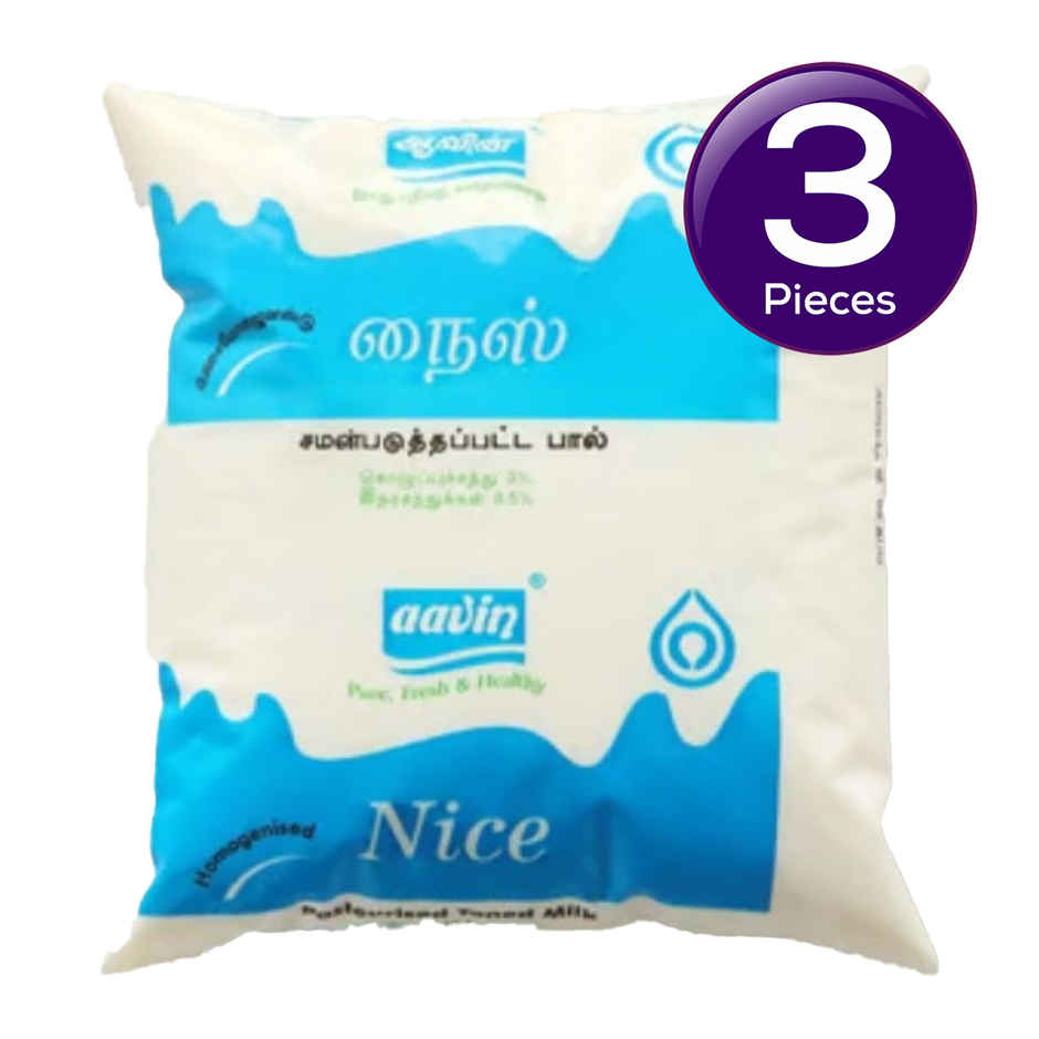 Aavin Nice Toned Fresh Milk (Pouch) Combo