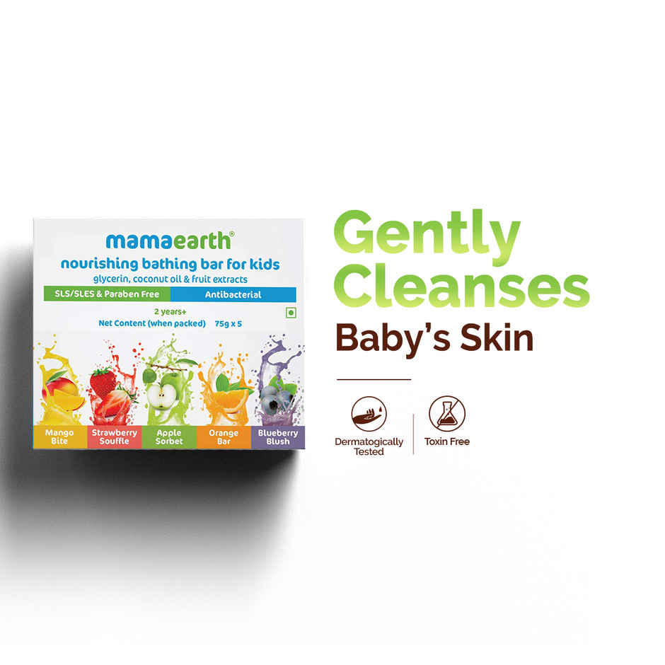 Mamaearth Fruit Based Nourishing Clear Bathing Bar Baby Soap With Glycerine For Kids
