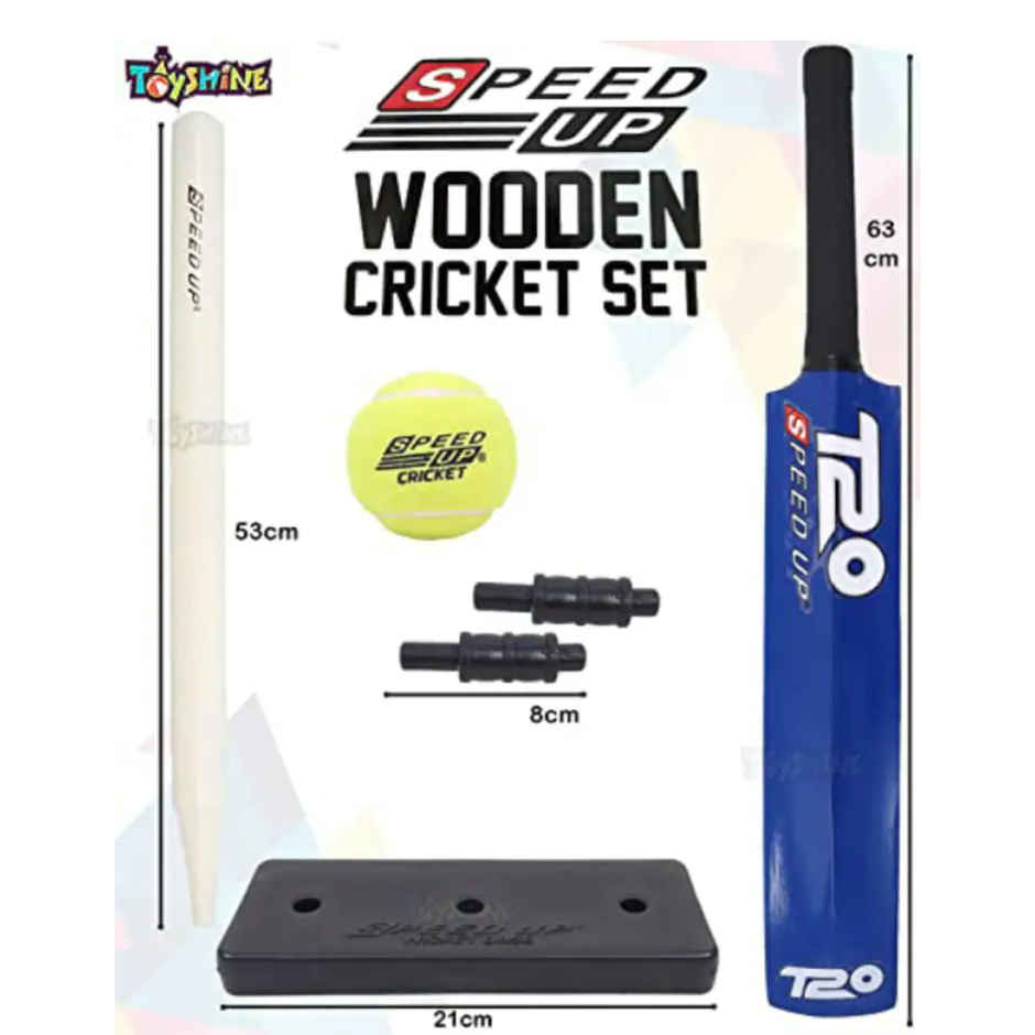 Toyshine T-20 Cricket Kit with Bat | 4 | Blue