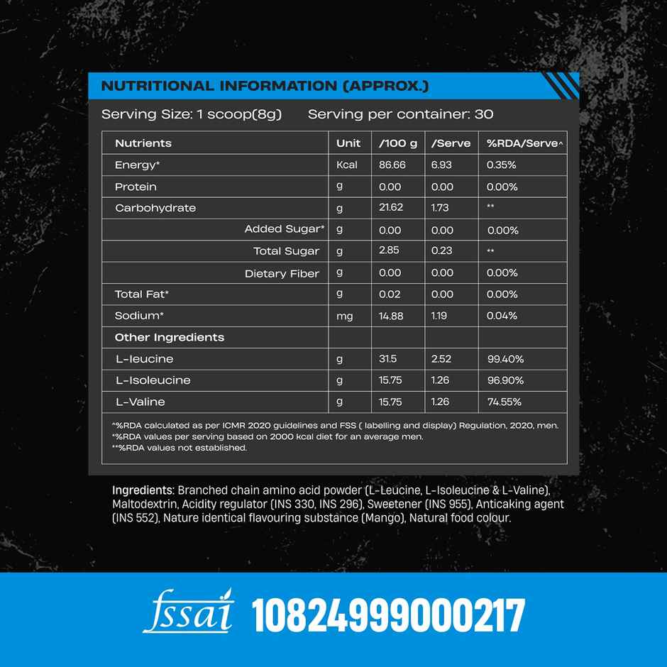 Beast Life Bcaa Mango Flavour
