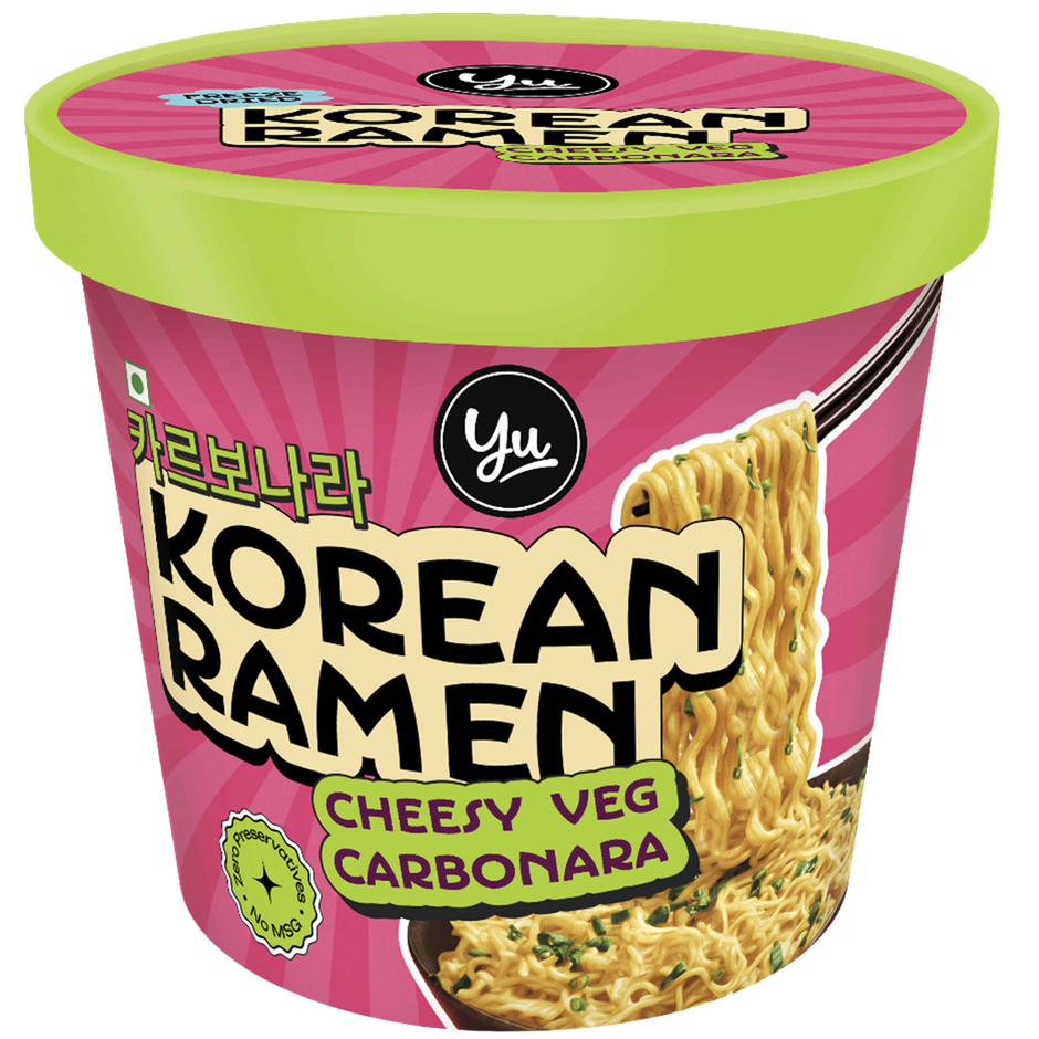 Yu Cheesy Veg Carbonara Korean Ramen Cup Noodles