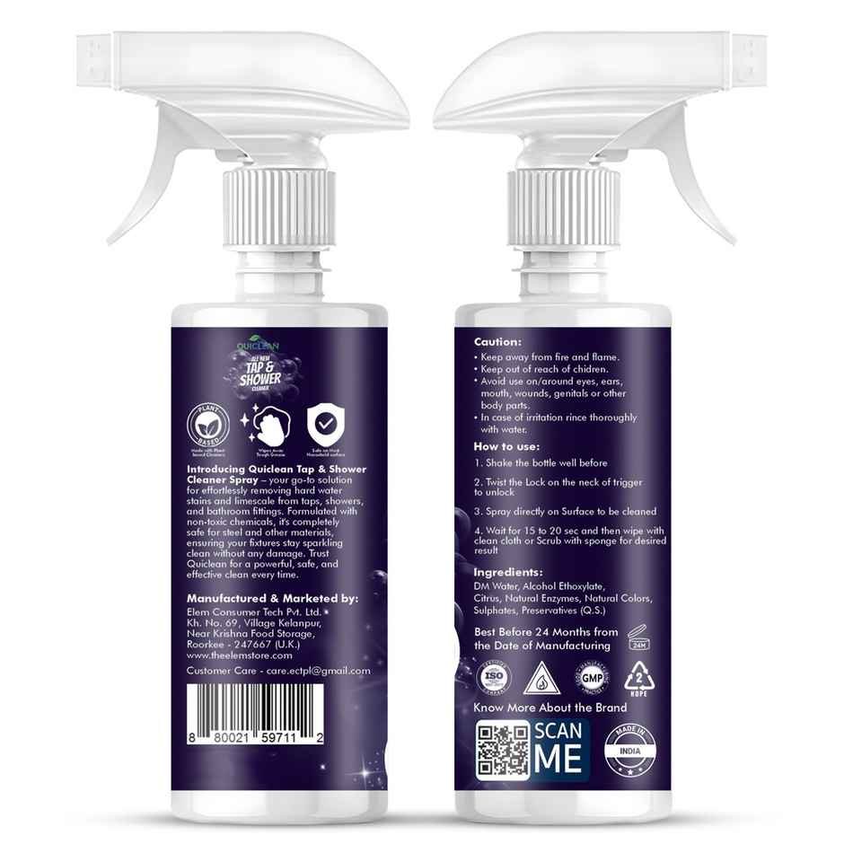 Quiclean Tap and Shower Cleaner | Removes Limescale & Hard Water Stains