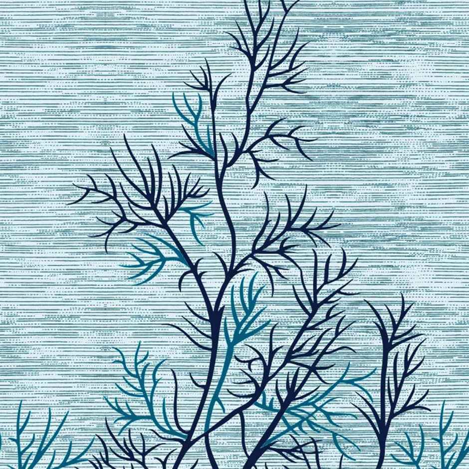 Story@Home 200 GSM Polyester Abstract 2 Piece Window Curtain | Blue & White