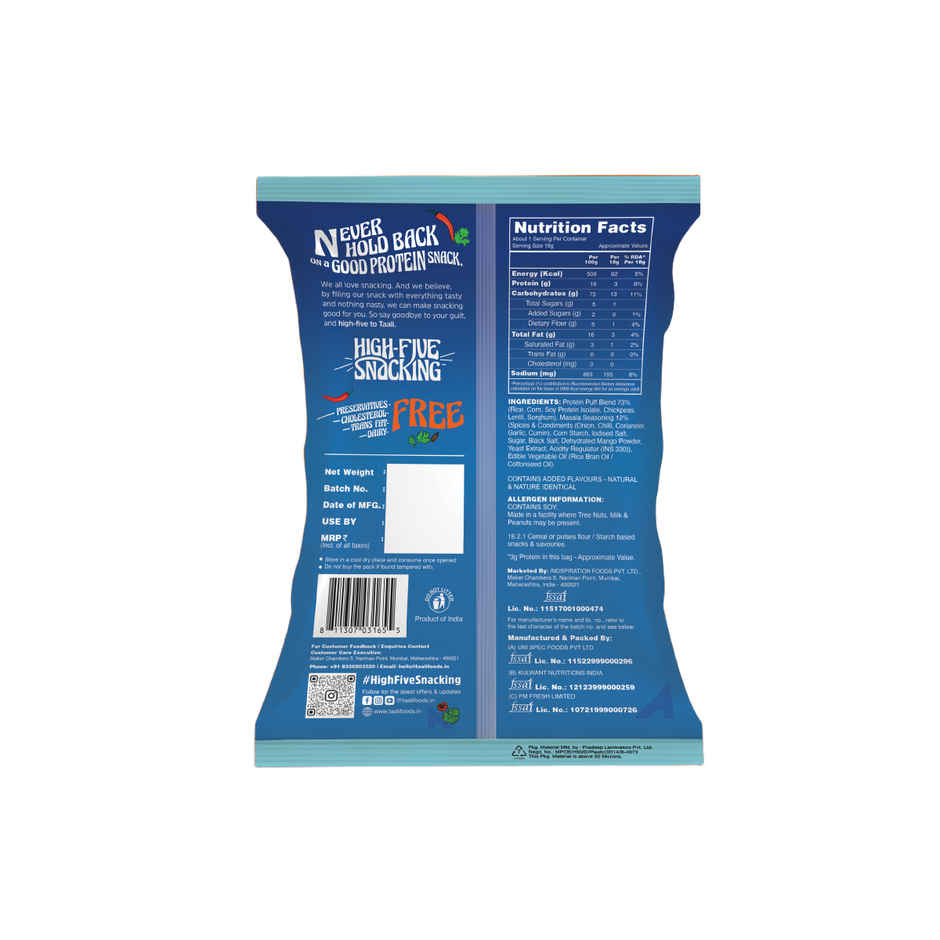 Taali Protein Puffs - Masala Puff, Roasted, Corn & Jowar, No Maida, Rich in Protein