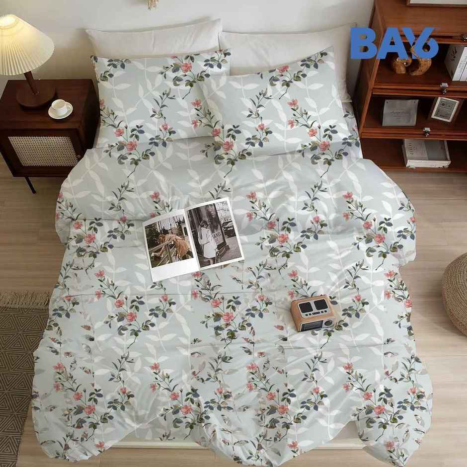 BAY6 Microfibre Floral Print Bed in Bag Set