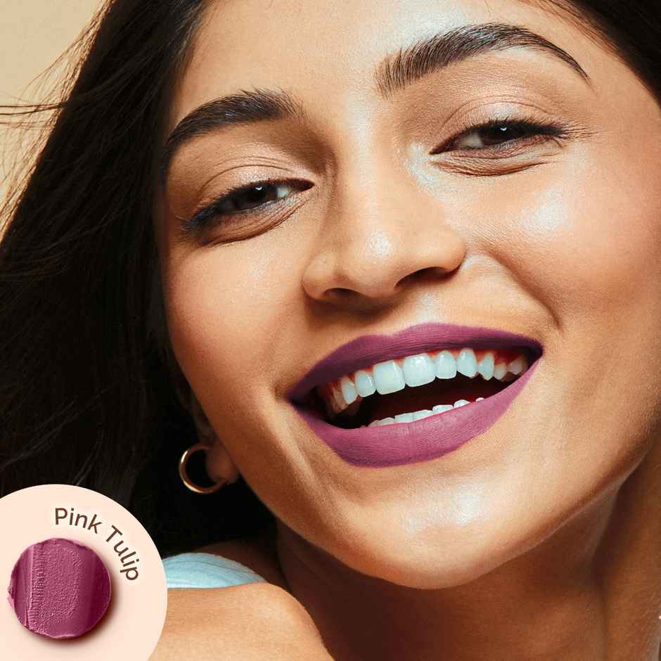 Mamaearth Moisture Matte Longstay Lipstick With Avocado Oil & Vitamin E - Pink Tulip
