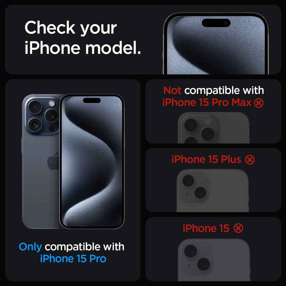 Spigen Ez Fit Tempered Glass Screen Protector Guard For Iphone 15 Pro Smartphone - 2 Pack