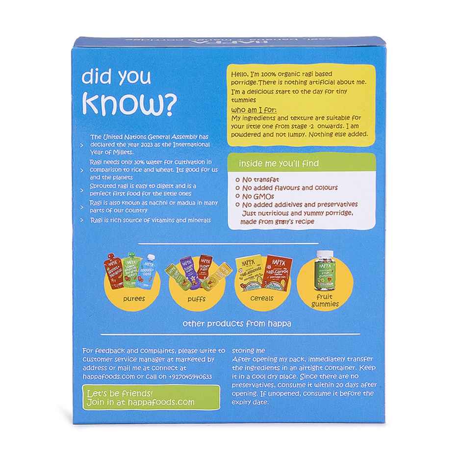 Happa Cereal Sprouted Ragi | Mango | Banana