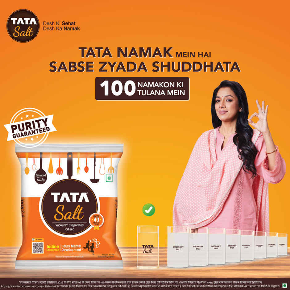 Tata Salt, Free Flowing and Iodised Namak, Vacuum Evaporated, Salt in Fresh Combo