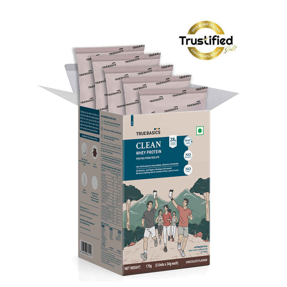 TrueBasics Clean Whey Pure Protein Isolate Powder (Chocolate)