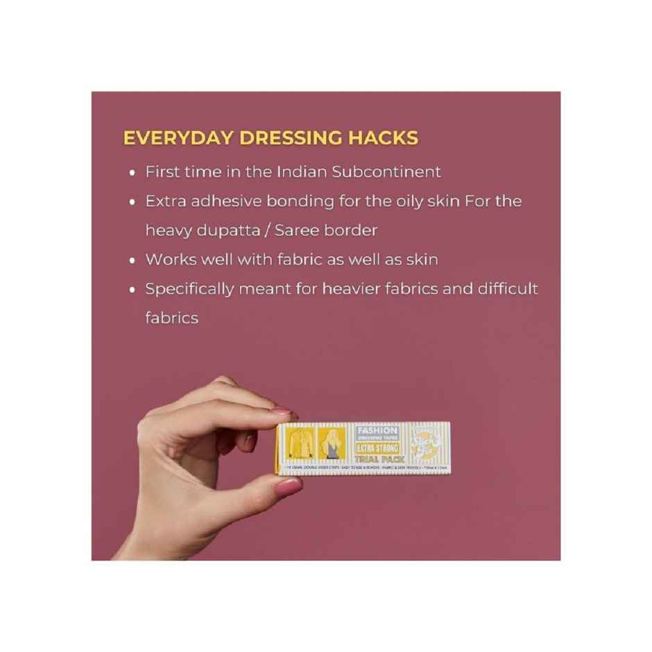 Slickfix Extra Strong Fashion Dressing Tape Invisible Double-Sided Body Tape Fabric & Skin Friendly (Pack Of 18)