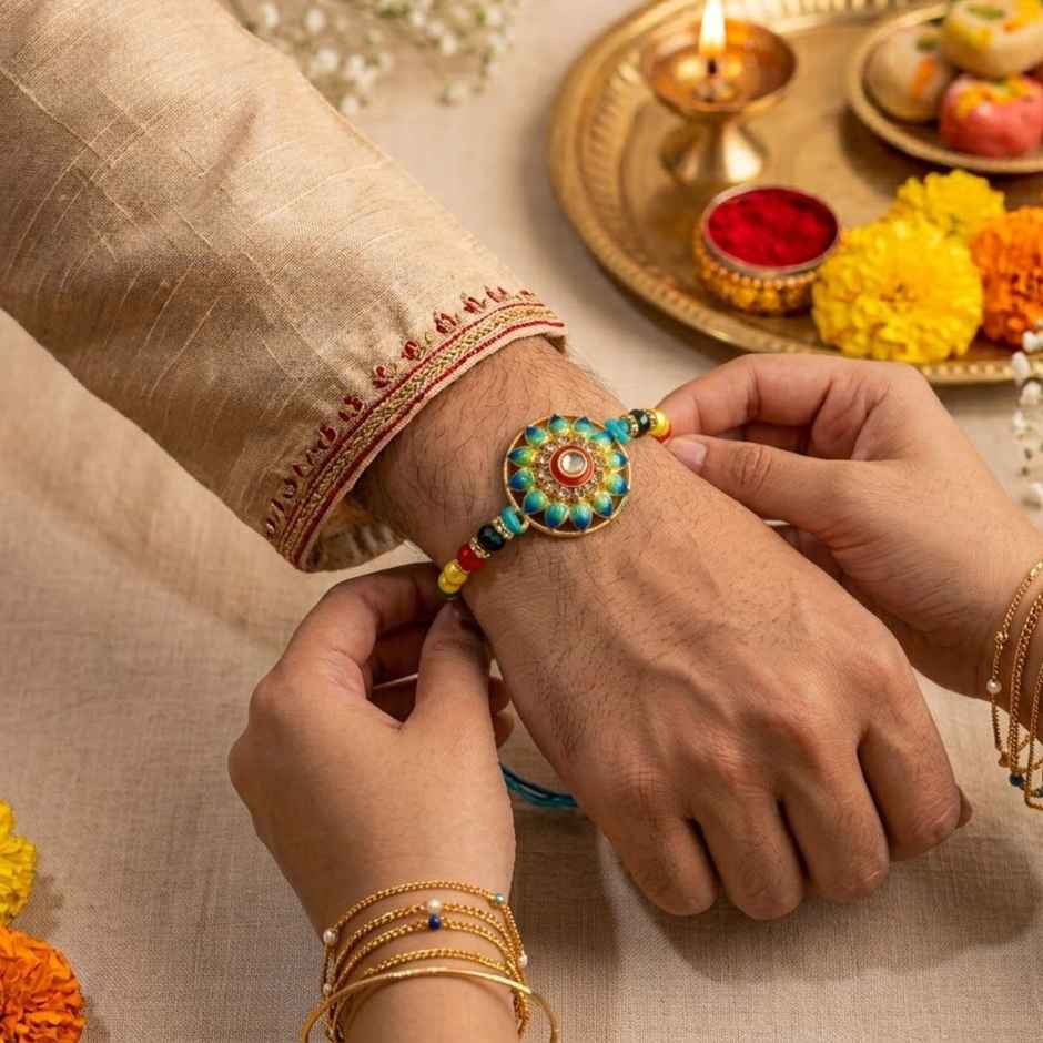 Rakhi for Brother | Studded | Evil Eye | Pack of 1 | Avyaan Rakhi