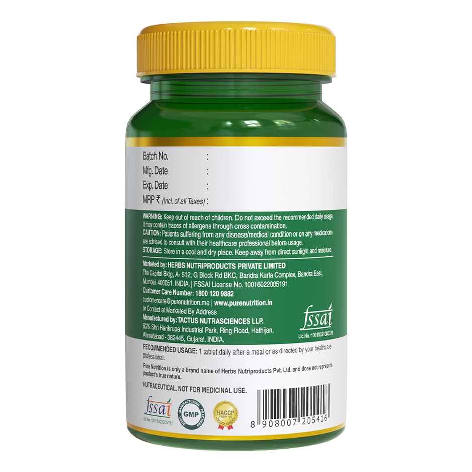 Pure Nutrition Vitamin C 1250mg | Amla & Orange Peel | 60 Veg Tablets