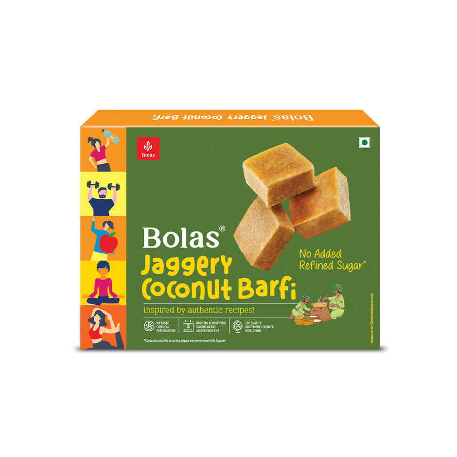 Bolas Jaggery Coconut Barfi