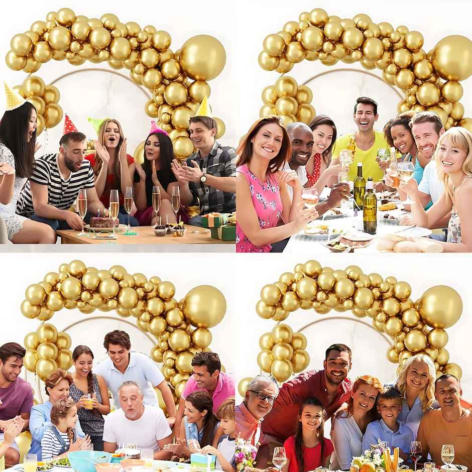 Party Propz Golden Metallic Balloons For Party Decoration