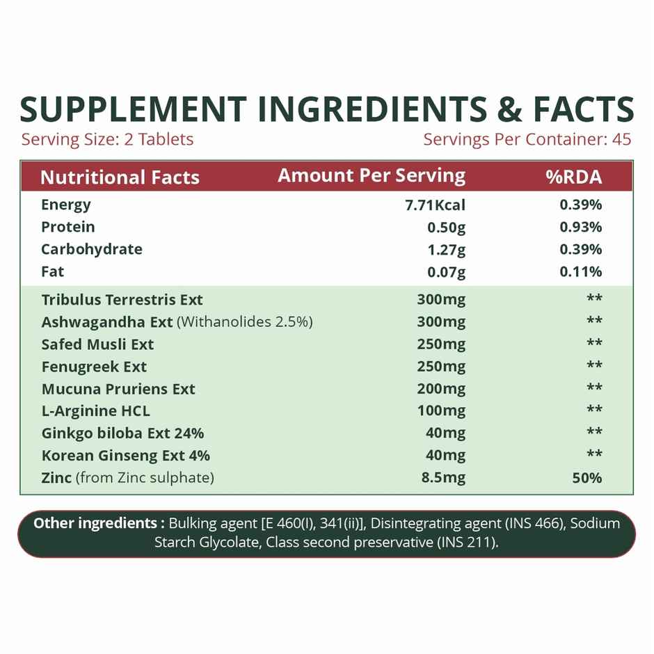 Vlado's Himalayan Organics Testosterone Supplement For Men 90 VEG Tablets