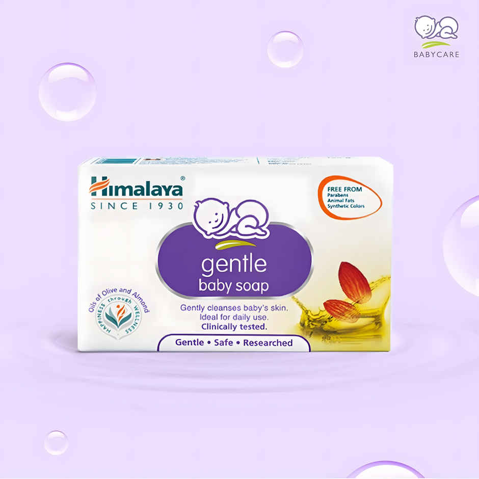 Himalaya Gentle Baby Soap with 100% Natural Almond & Olive Oil |B3G1 FREE|No Post Bath Dryness