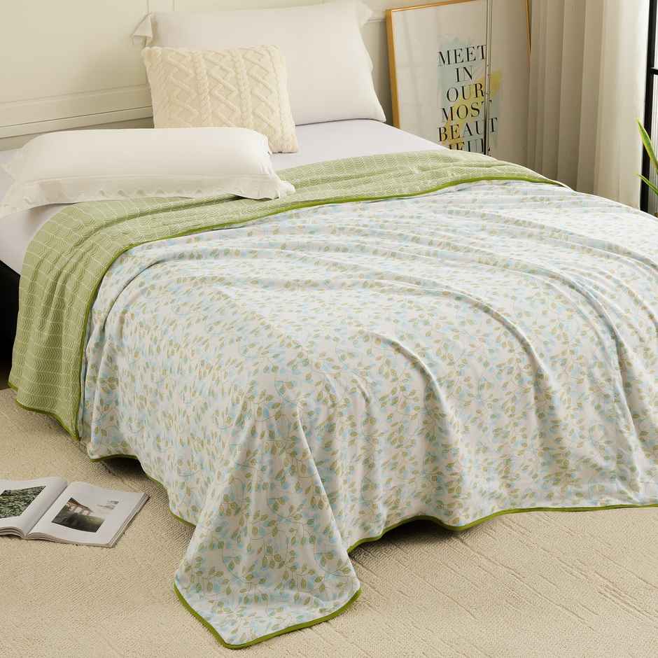 Story@home Printed Single Dohar/Duvet Cover (Cotton, Green) (220x144x2 cms)