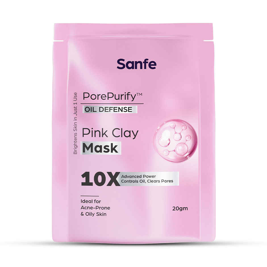 Sanfe PorePurify Pink Clay Mask Oil Control & Brightening Face Mask for Oily & Acne-Prone Skin