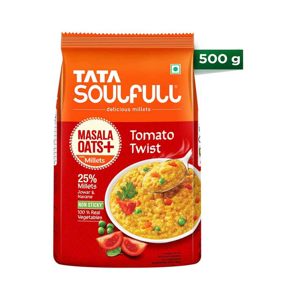 Tata Soulfull Masala Oats+ | Tomato Twist | 25% Millets | Real VEGgies