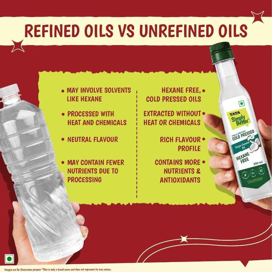 Tata Simply Better Virgin Coconut Cold Pressed Oil | Pure & Unrefined Oil