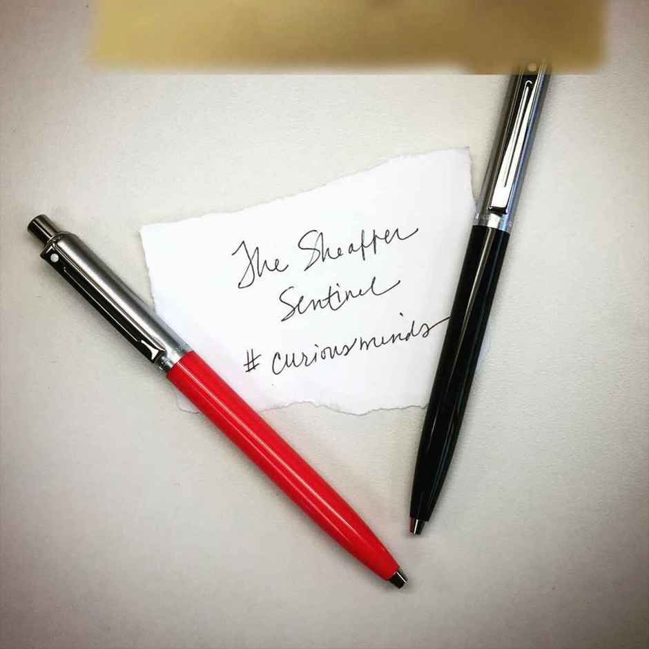 Sheaffer Sentinel E321 Ballpoint Pen | Black Barrel | Brushed Chrome Cap & Trim