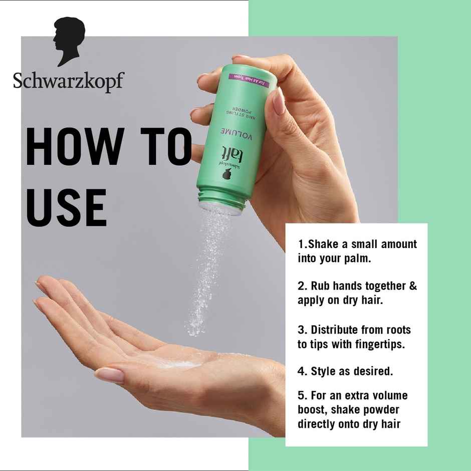 Schwarzkop Taft Volume Styling Powder - Fuller Looking Hair | Long-Lasting Control.