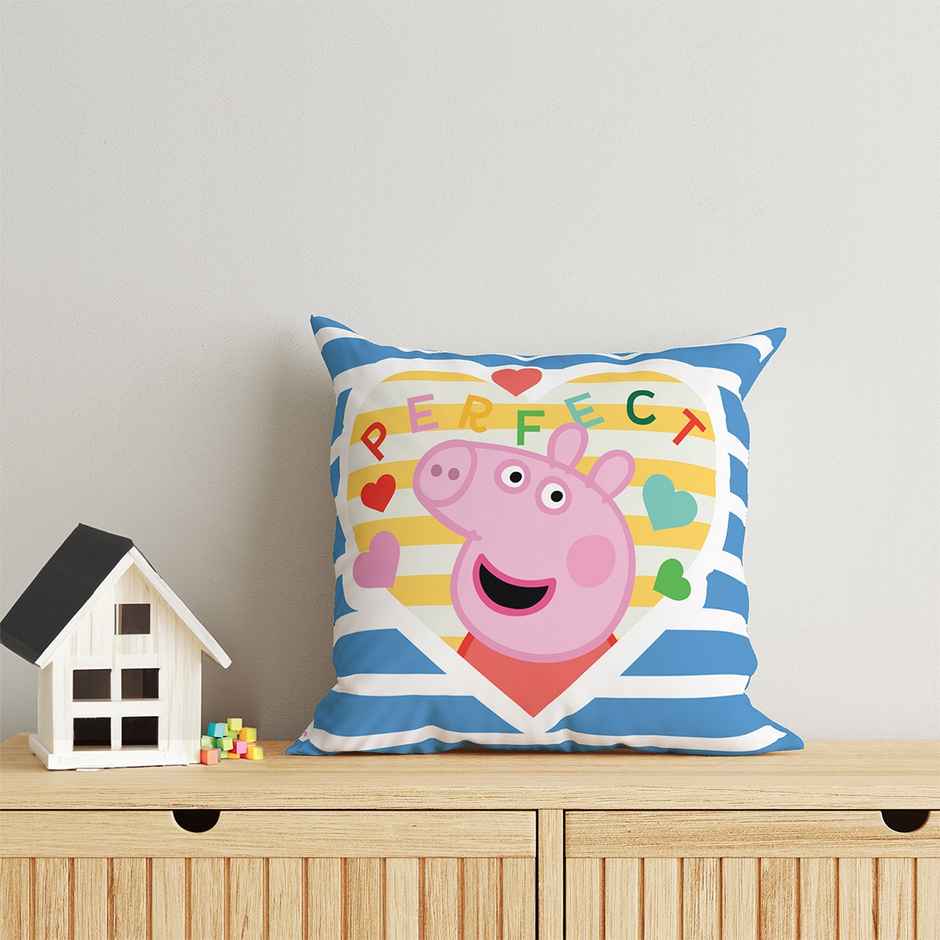 Sassoon Peppa Pig Reversible Printed Cushion Cover | Blue