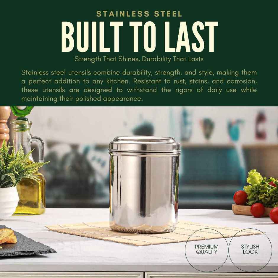 Jensons Stainless Steel Kitchen Storage Canister 12 cm | Airtight Container
