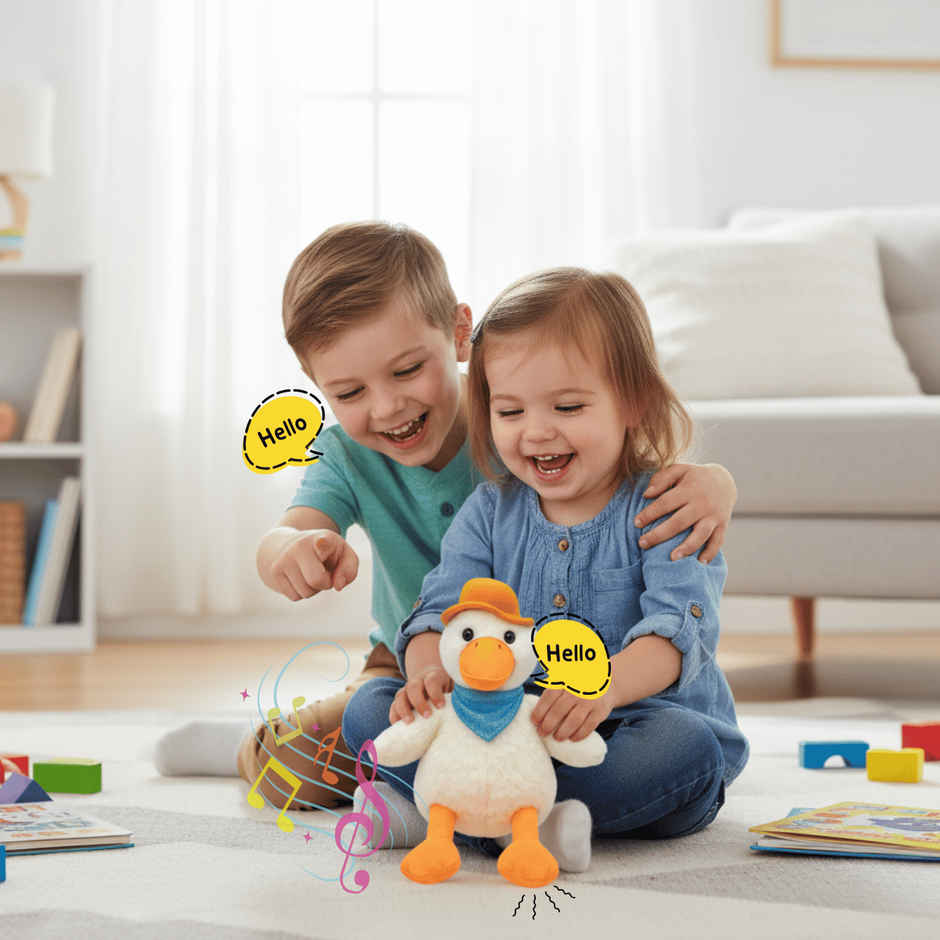 Toytales ES Jumper Duck | Soft Toy | Stuffed Animal | Birthday Gift For Kids |Electronic Toys|Animal