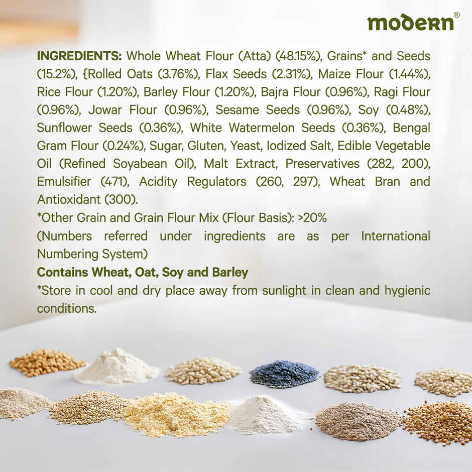 Modern Multigrain Bread - 13 Grains & Seeds (Zero Maida)