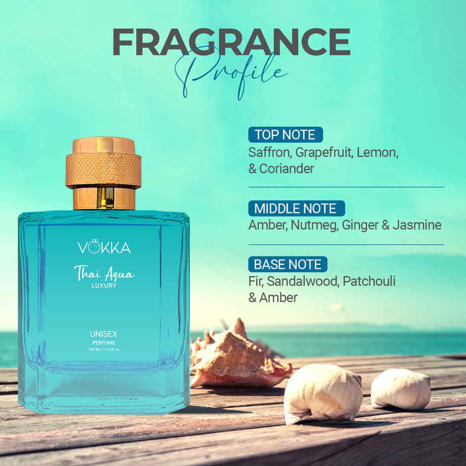 Vokka Thai Aqua Unisex Luxury Long Lasting EDP Aqua Sandalwood Patchouli