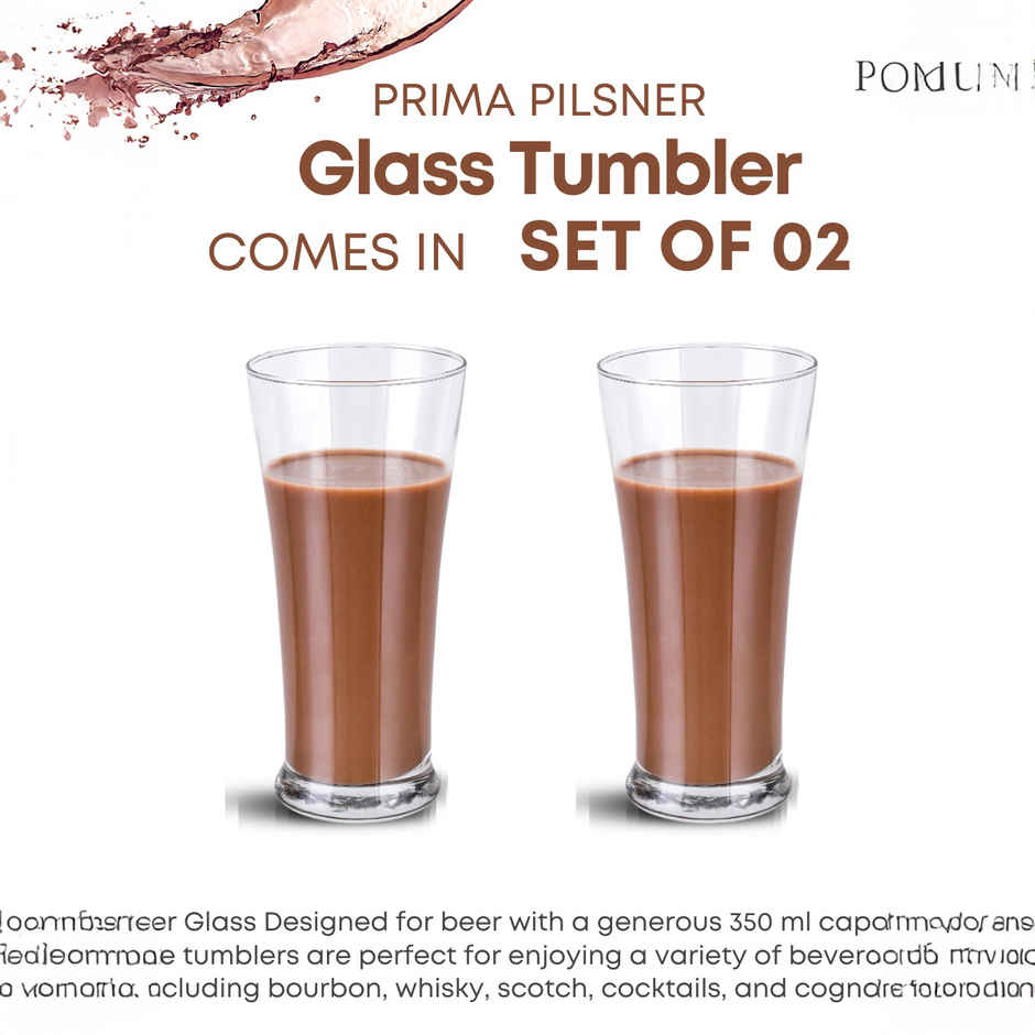 YERA GLASSWARE Prima Oslo Pint Glass Set - 350 ml | Premium & Durable