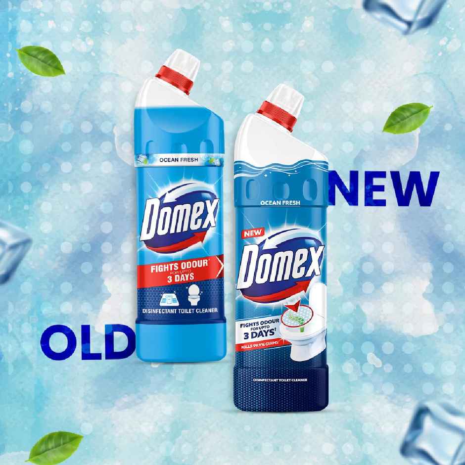 Domex Ocean Fresh Toilet Cleaner | Fights Odour for Upto 3 Days