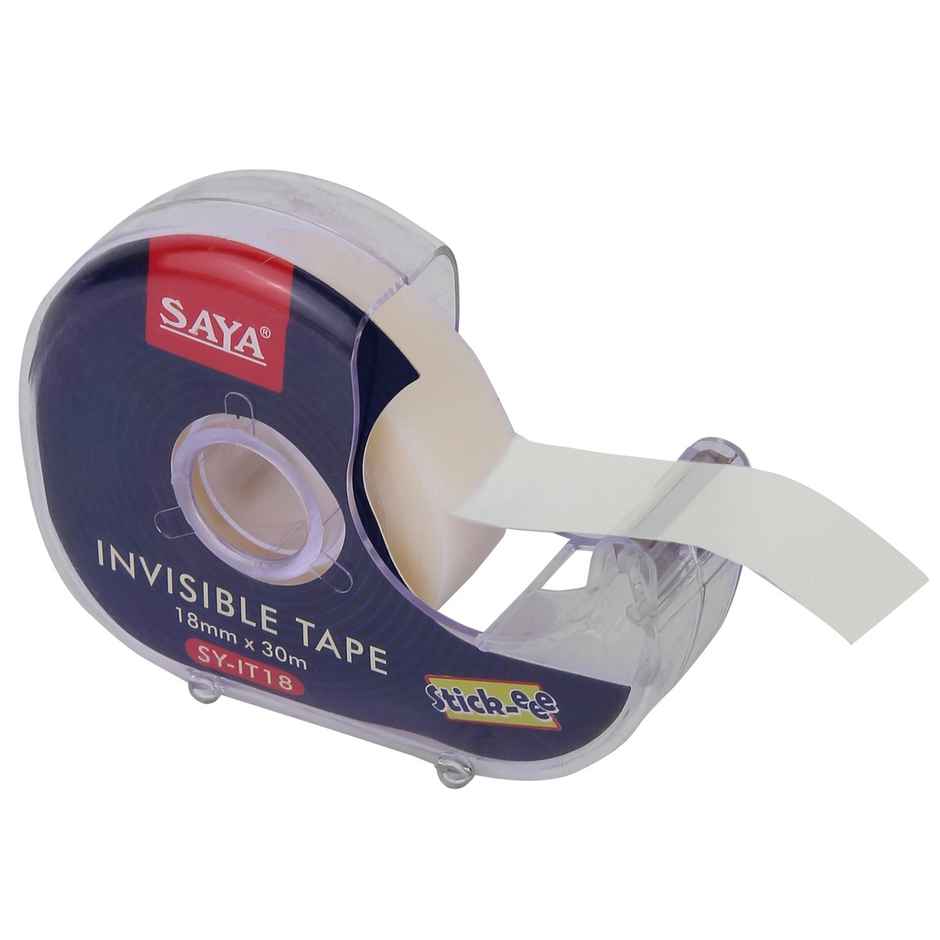 Saya Invisible Tape with Easy-Cut Dispenser | Matte Finish for Office, School & Home